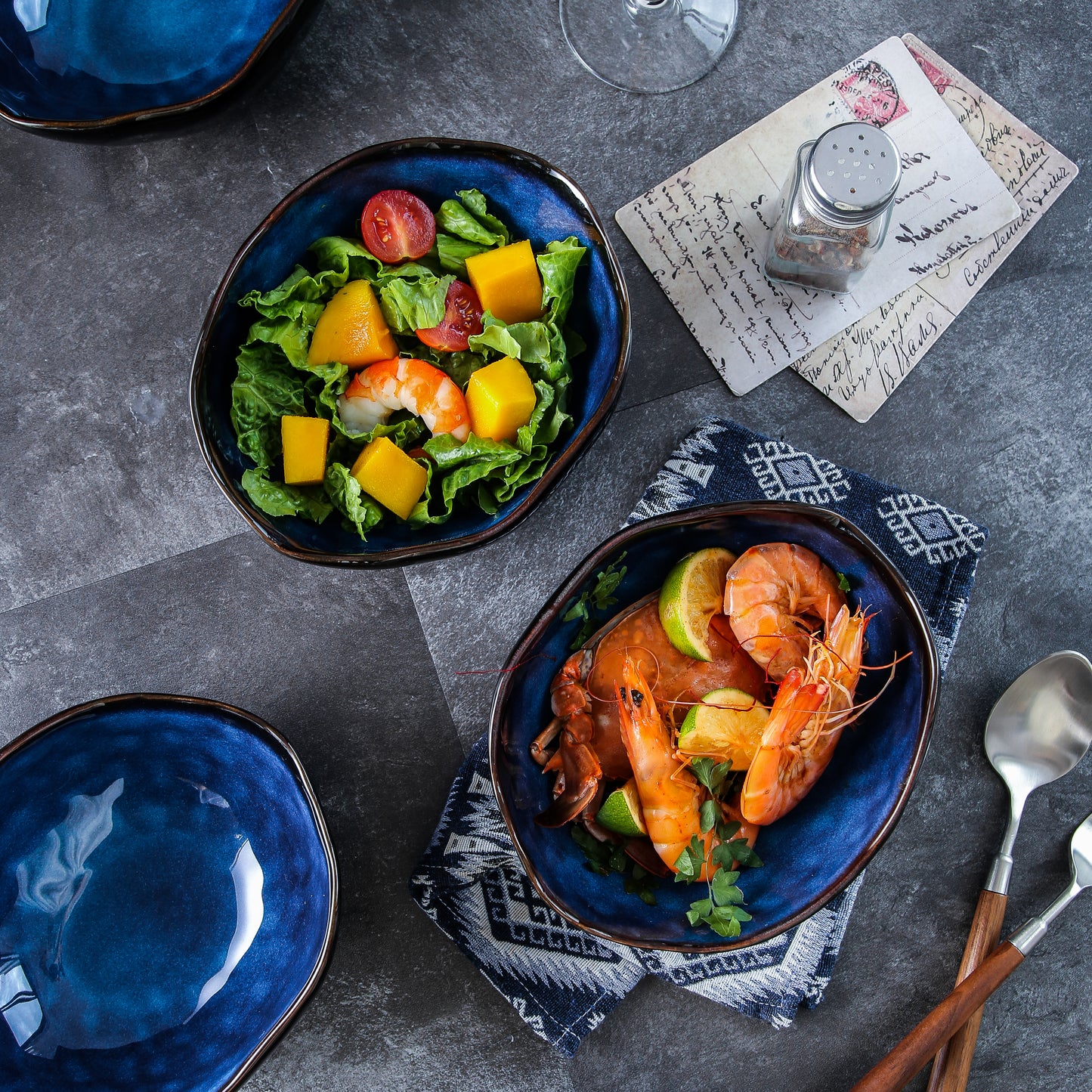 Ocean Blue Porcelain Bowl Set