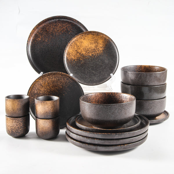 Stoneware Dinnerware Set in Brown