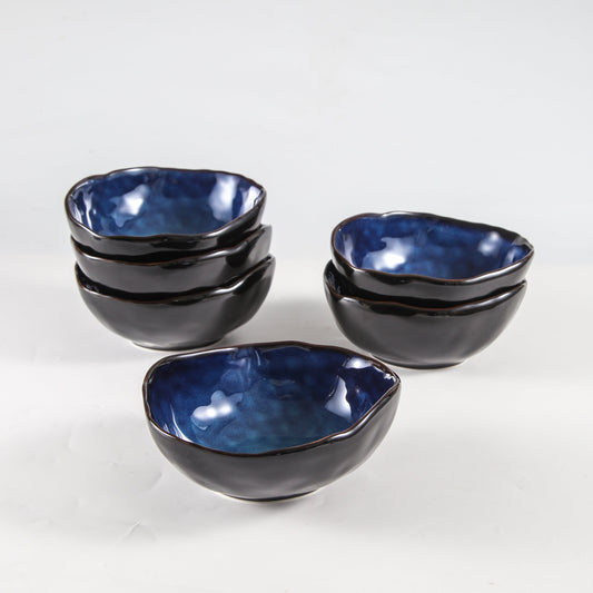 Decosignature Blue Elegant 6-Piece 7 Inch  Ceramic Bowl