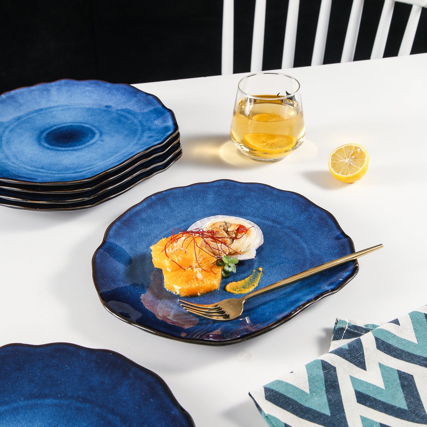 Decosignature Blue Elegance: 6-Piece 10.25 Inch Dinner Plate Set for Sophisticated Dining