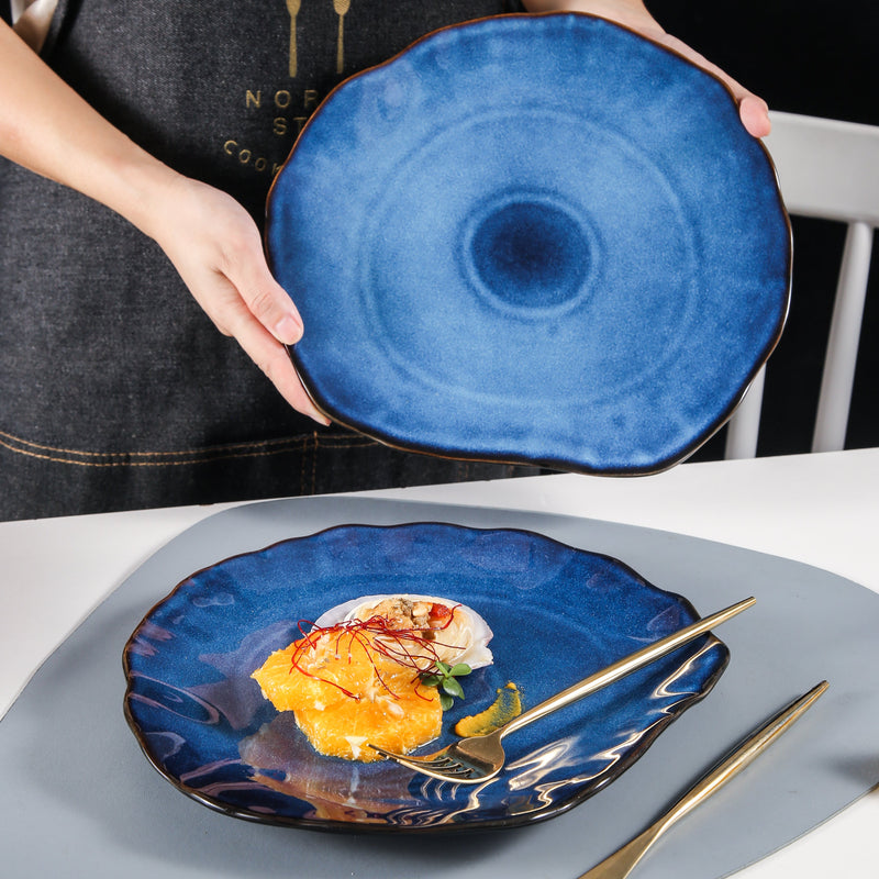 Ocean Blue Porcelain Plate Set