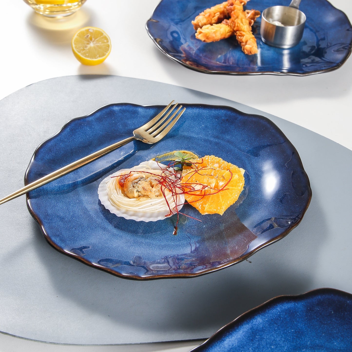 Decosignature Blue Elegance: 6-Piece 10.25 Inch Dinner Plate Set for Sophisticated Dining