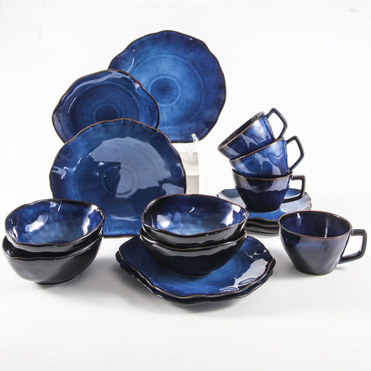 A Stunning 16-Piece Decosignature Dinnerware Set in Elegant Blue